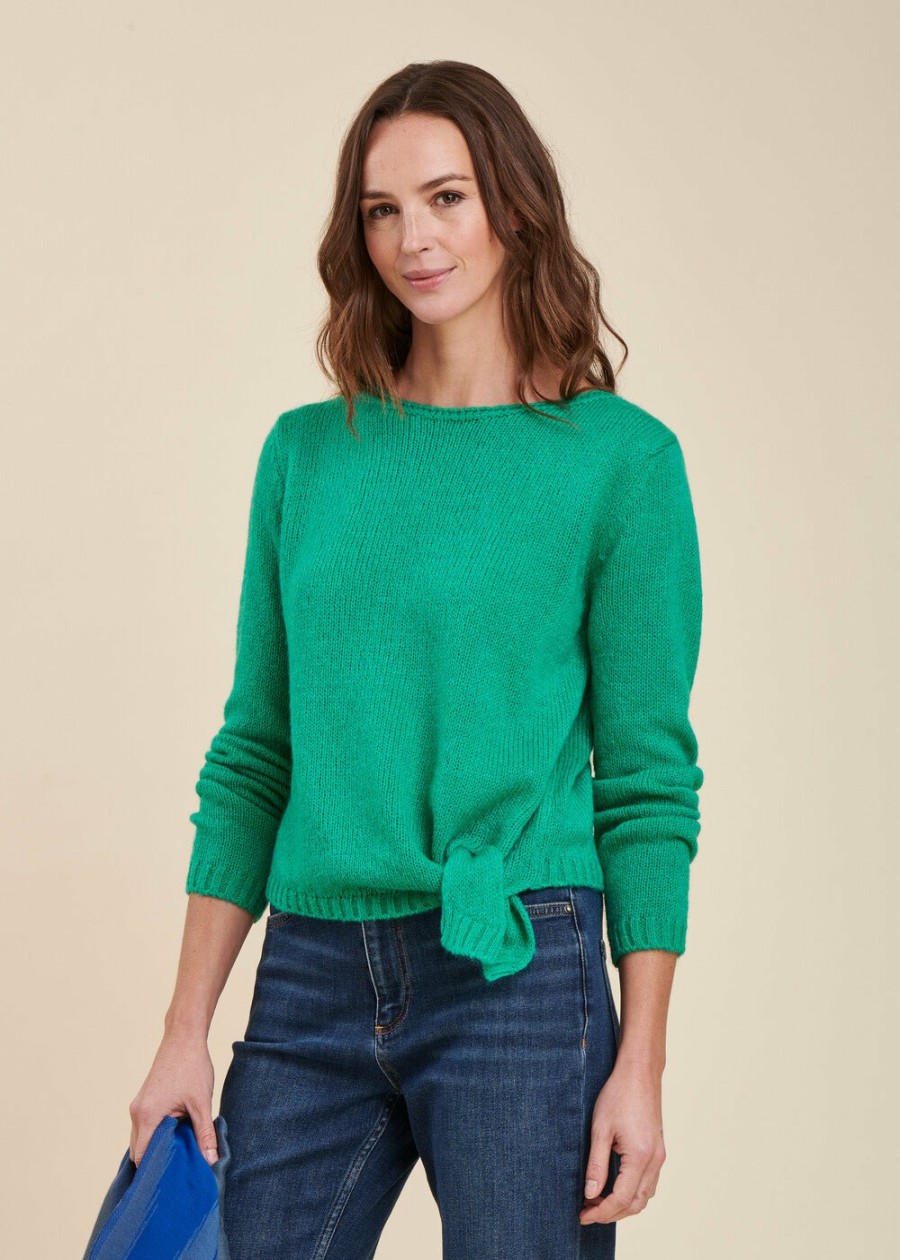 Pret-A-Porter LA FEE maraboutee | Pull Avec Noeud Vert Malachite