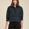 Pret-A-Porter LA FEE maraboutee | Veste Courte Jacquard Noir/Petrole