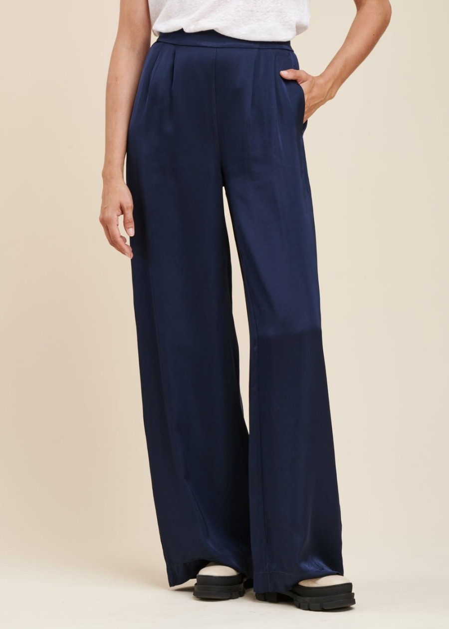 Pret-A-Porter LA FEE maraboutee | Pantalon Ample En Satin De Viscose Stormy