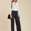 Pret-A-Porter LA FEE maraboutee | Pantalon Jersey Rayures Anthracite