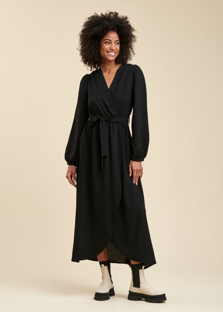 Pret-A-Porter LA FEE maraboutee | Robe Longue Faux Portefeuille Noir