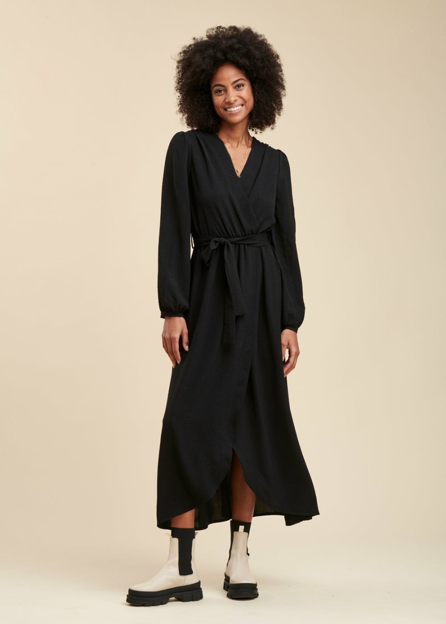 Pret-A-Porter LA FEE maraboutee | Robe Longue Faux Portefeuille Noir