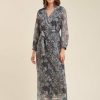 Pret-A-Porter LA FEE maraboutee | Robe Longue En Voile De Polyester Recycle Imprime Amande