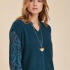 Pret-A-Porter LA FEE maraboutee | Pull Sans Manches En Maille Cotes Perlees Ecru