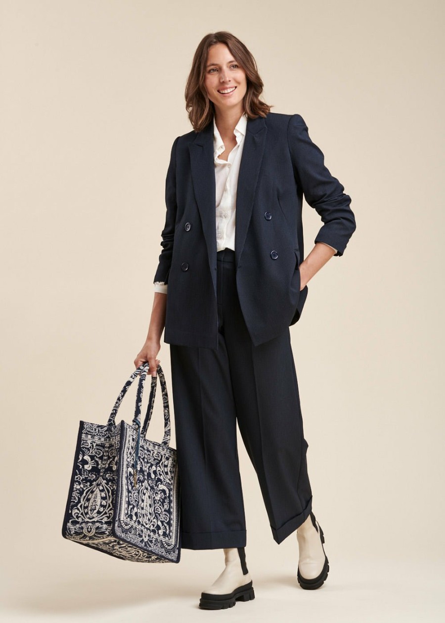 Pret-A-Porter LA FEE maraboutee | Pantalon Droit 7/8Eme Navy