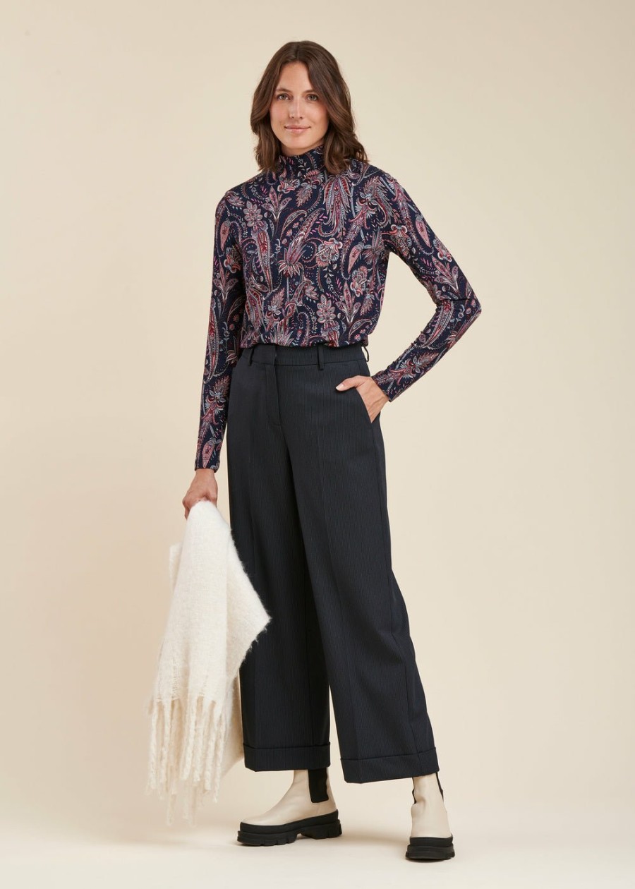 Pret-A-Porter LA FEE maraboutee | Pantalon Droit 7/8Eme Navy