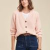 Pret-A-Porter LA FEE maraboutee | Gilet Mousseux Encolure V Rose Arctique