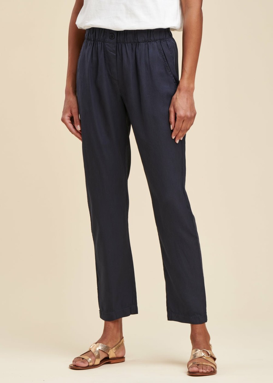 Pret-A-Porter LA FEE maraboutee | Pantalon Fluide Lyocell Marine