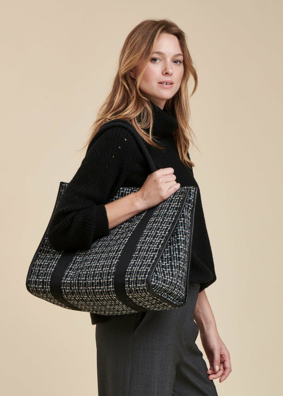 Accessoires LA FEE maraboutee | Sac Cabas Tweed Noir