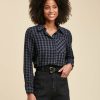 Pret-A-Porter LA FEE maraboutee | Chemise Ample A Carreaux Navy