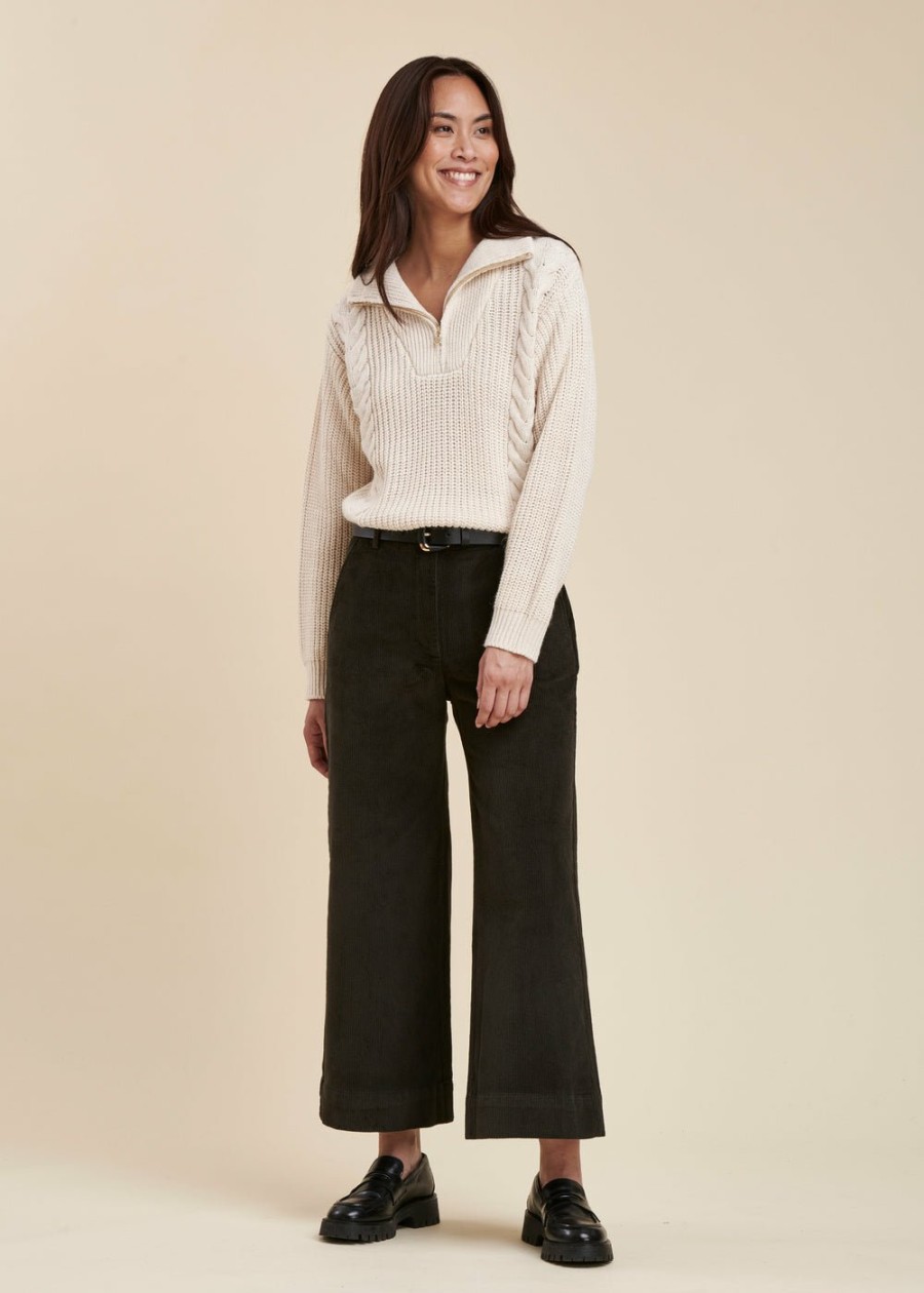 Pret-A-Porter LA FEE maraboutee | Pantalon 7/8Eme En Velours Cendre