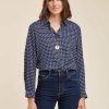 Pret-A-Porter LA FEE maraboutee | Chemise Ample A Imprime Graphique En Viscose Ecovero Night Blue