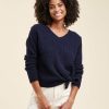 Pret-A-Porter LA FEE maraboutee | Pull En Maille Irisee Marine