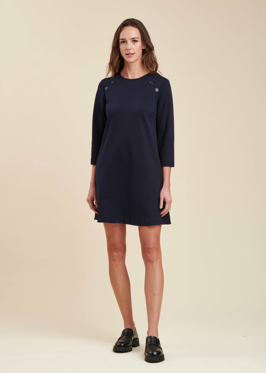 Pret-A-Porter LA FEE maraboutee | Robe Courte En Jersey Milano Vert Bouteille