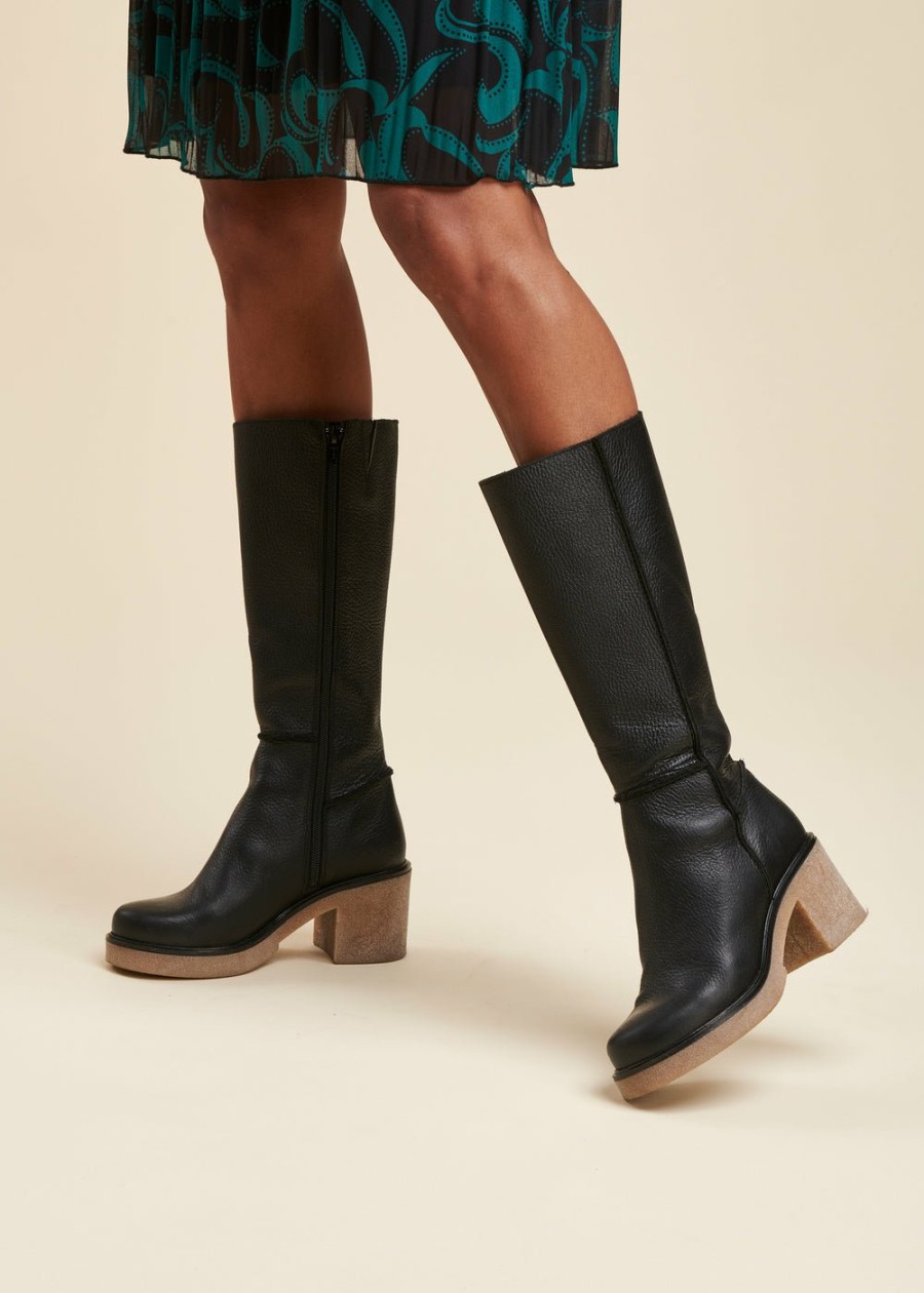 Accessoires LA FEE maraboutee | Bottes En Cuir De Vachette Noir