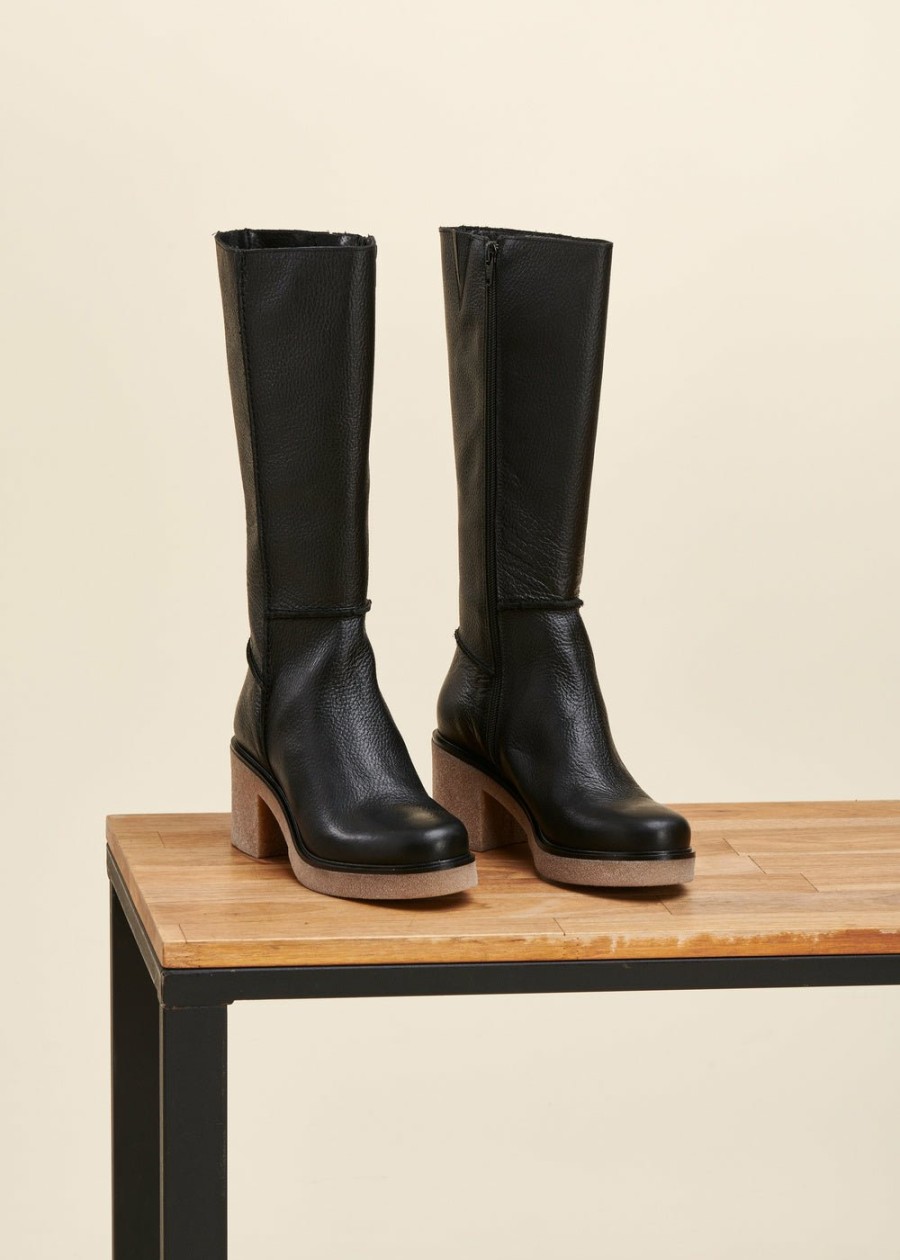 Accessoires LA FEE maraboutee | Bottes En Cuir De Vachette Noir