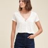 Pret-A-Porter LA FEE maraboutee | Tee-Shirt En Lin Manches Courtes Coquille